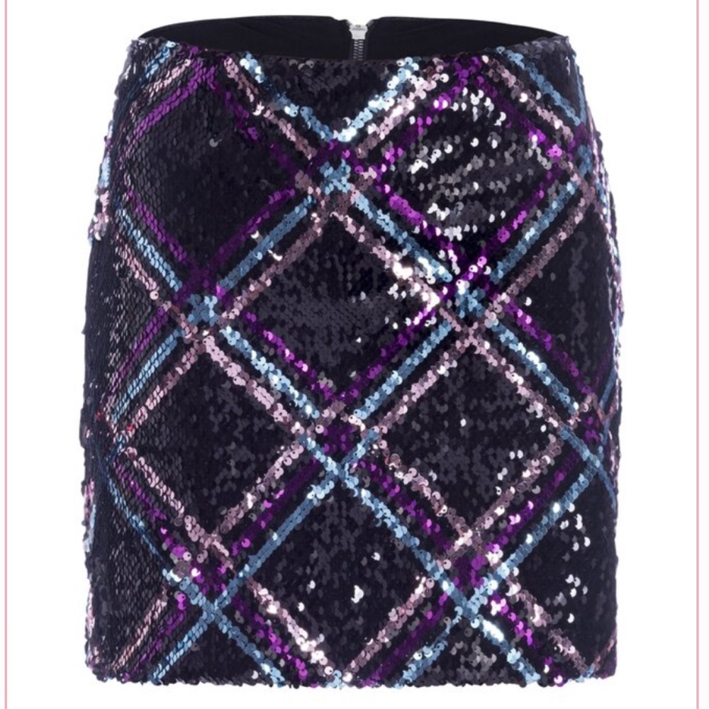 NWT Le Superbe X Revolve Argyle Hotel Skirt- Royal Multi Sequin 2